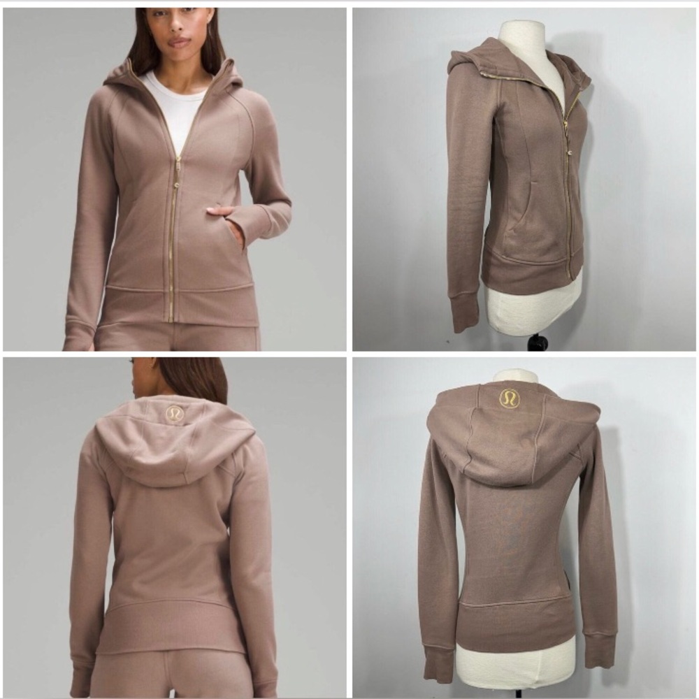 Lululemon Full Zip Scuba Hoodie Taupetastic Gold 6 Small